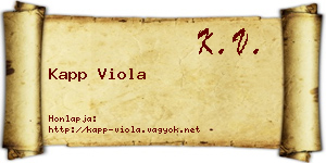Kapp Viola névjegykártya